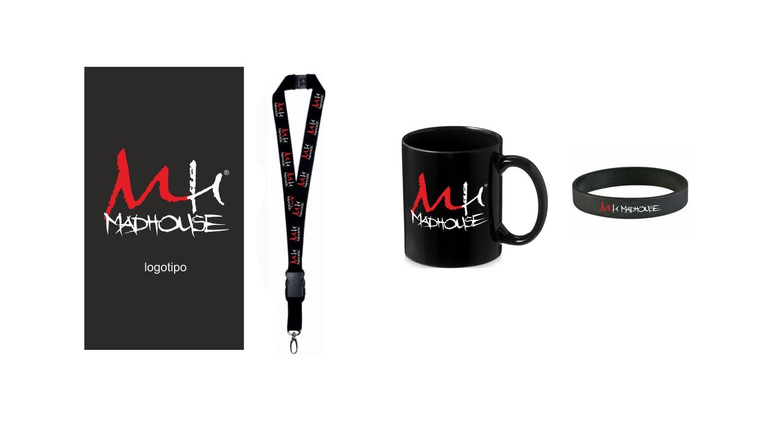 Logo e merchandise per MADHOUSE